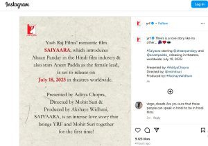 Saiyaara Release Date: इस दिन मोहित सूरी की रोमांटिक फिल्म "सैयारा" होगी रिलीज, चंकी पांडे के भतीजे मुख्य भूमिका निभाएंगे।