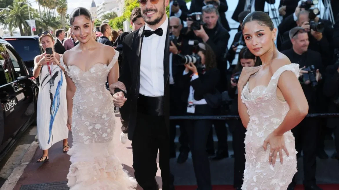 Alia Bhatt Cannes 2025 Look: ऑफ शोल्डर गाउन में बनीं प्रिंसेस, फैंस बोले – ‘क्वीन पहुंच गई कान्स’