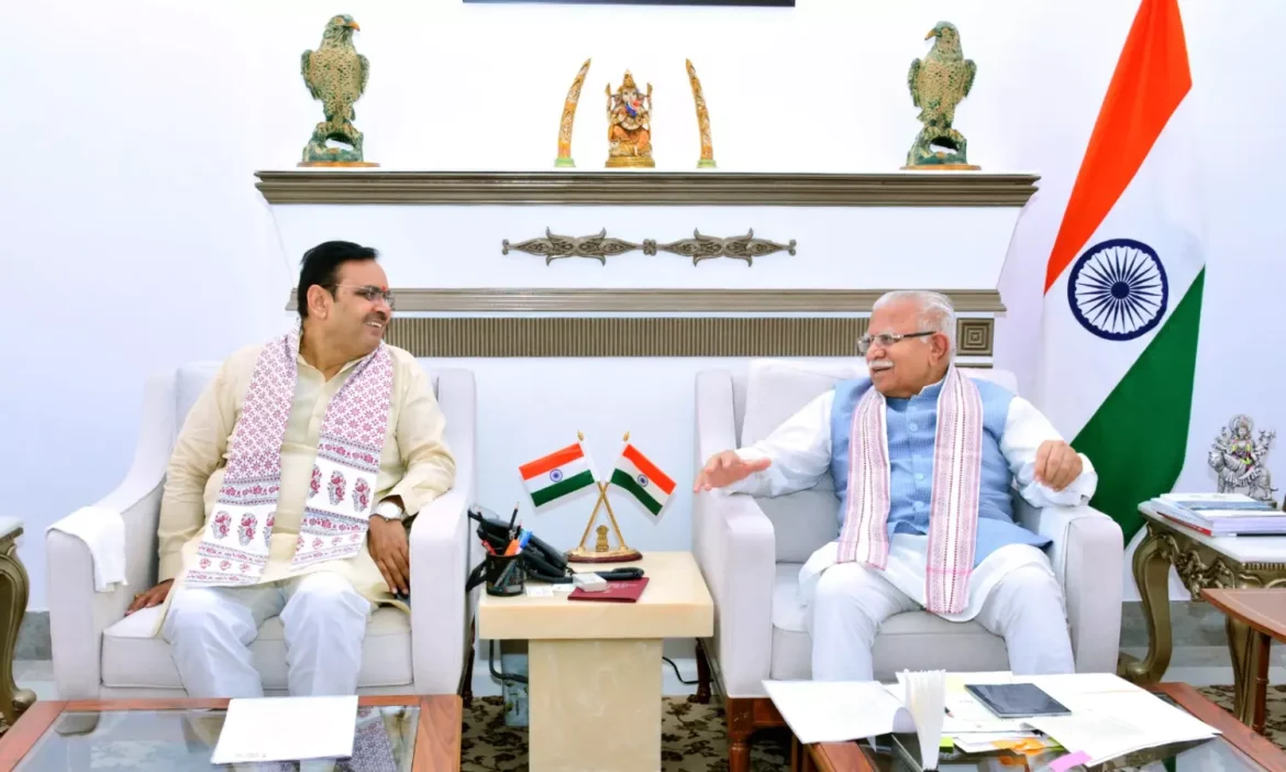 मुख्यमंत्री भजनलाल शर्मा ने केंद्रीय मंत्री मनोहर लाल खट्टर से की महत्वपूर्ण बैठक, राजस्थान में ग्रीन एनर्जी कोरिडोर और विकास परियोजनाओं पर चर्चा