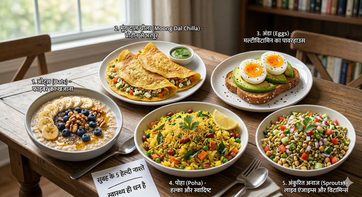 Healthy Breakfast Ideas: सुबह के नाश्ते के लिए 5 सुपरफूड्स, वजन घटाने और एनर्जी बढ़ाने में हैं मददगार