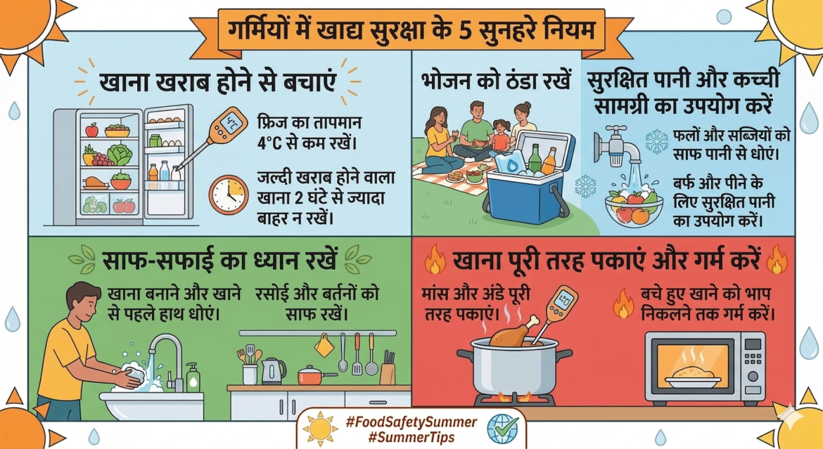 Summer Food Safety: गर्मी में खाना खराब होने से कैसे बचाएं? अपनाएं ये 5 स्मार्ट टिप्स