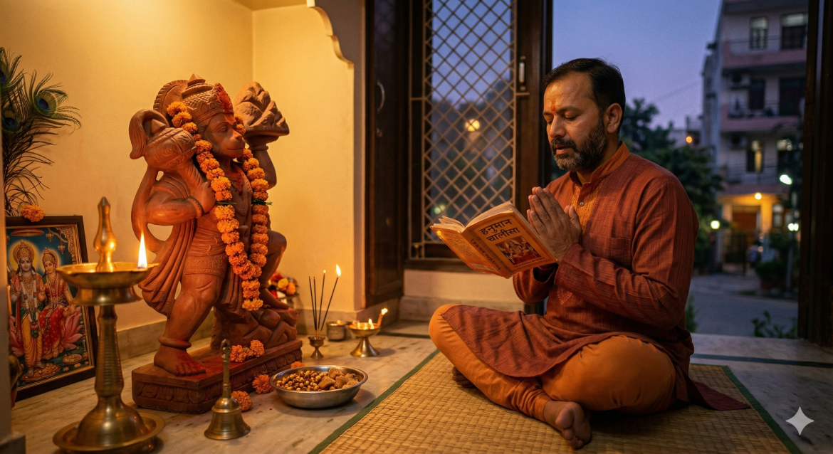शनिवार को हनुमान चालीसा पढ़ने के चमत्कारिक लाभ और सही विधि