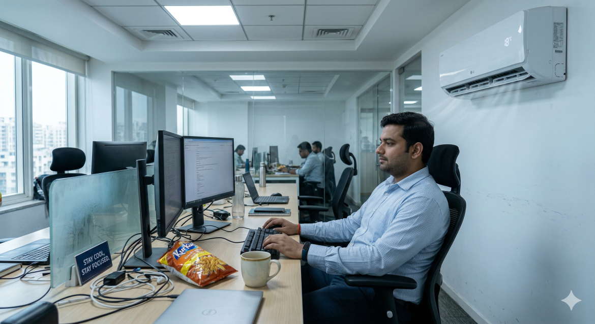 क्या आप भी सारा दिन AC में बिताते हैं? सावधान, यह आपकी मोटापे का कारण बन सकता है। जानें AC और वजन बढ़ने के बीच का वैज्ञानिक संबंध और बचने के आसान टिप्स