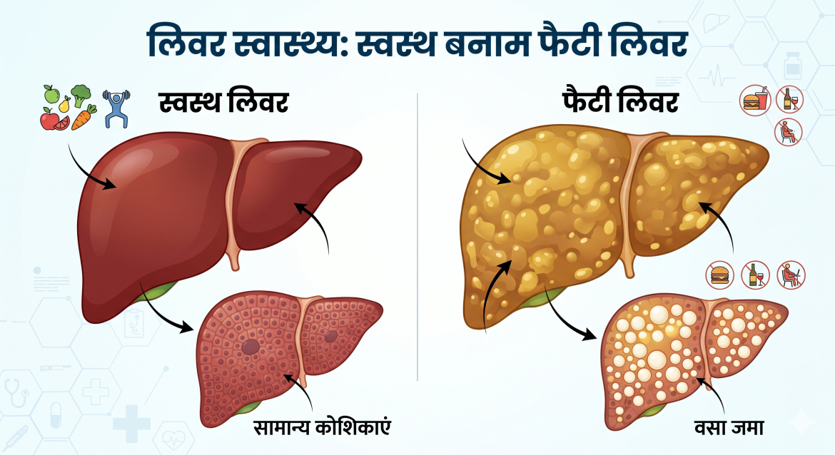 फैटी लिवर (Fatty Liver) क्या है? इसके लक्षण, कारण और बचाव के आसान उपाय