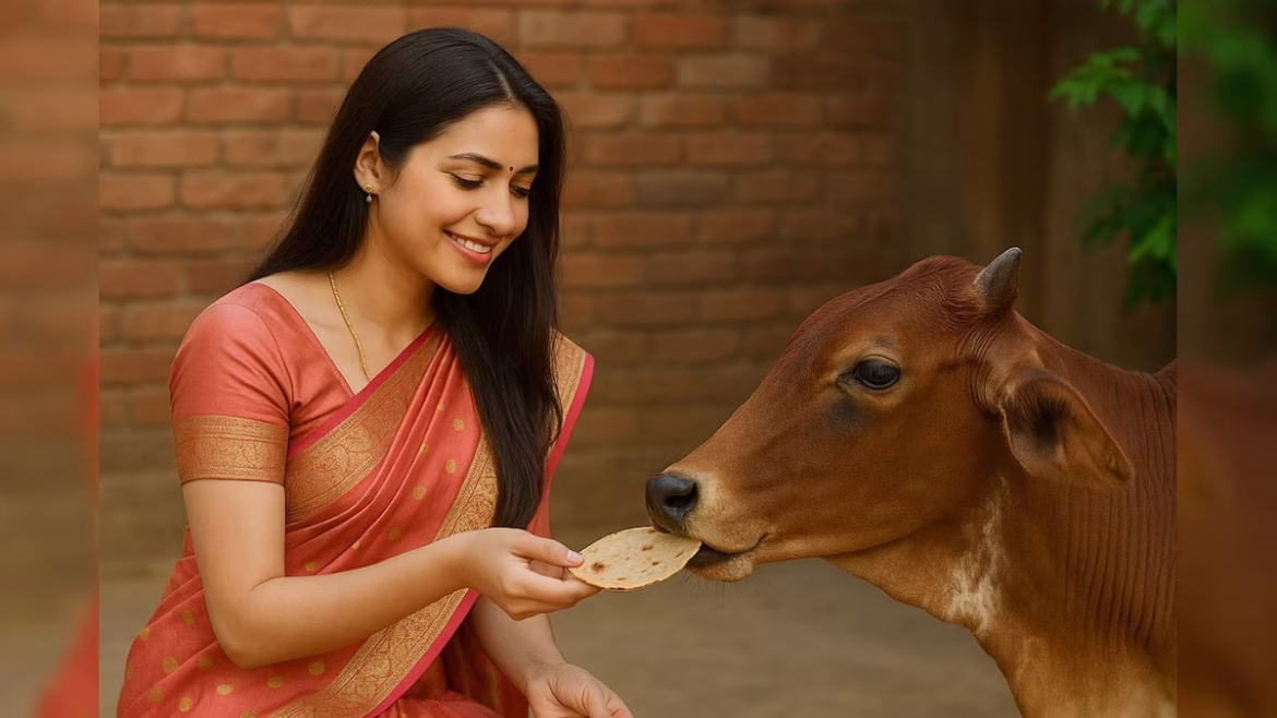 हमारी सनातन संस्कृति का आधार: रोज गाय को पहली रोटी देने की परंपरा क्यों निभाते हैं लोग?