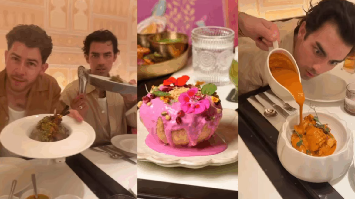 Nick Jonas ने भाई Joe के साथ चखा भारतीय खाना, Butter Chicken से Lamb Chops तक का लिया स्वाद